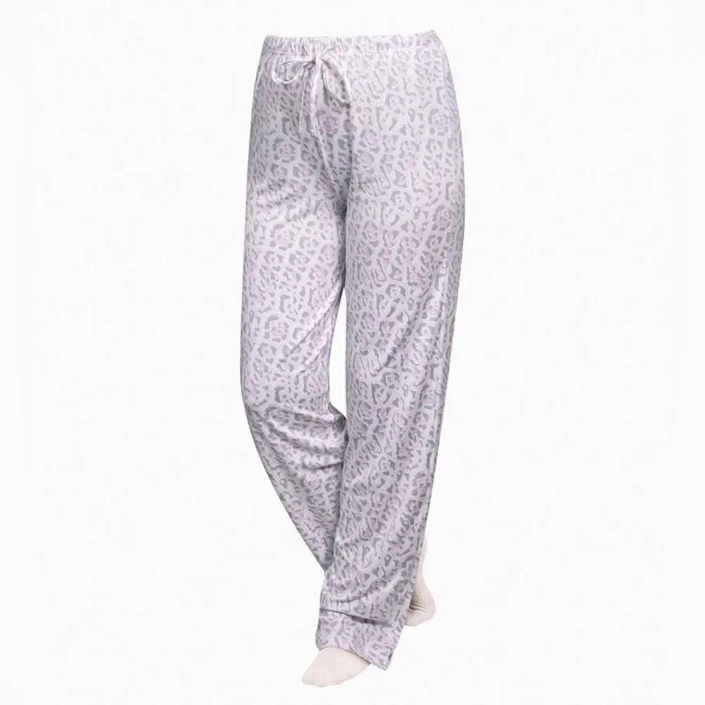 Mia & Tess Grey Leopard Print PJ Lounge Pajama Pants Size Medium